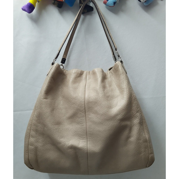 Coach Phoebe Beige Pebbled Leather 3 Compartments Shoulder Bag - Picture 1 of 16